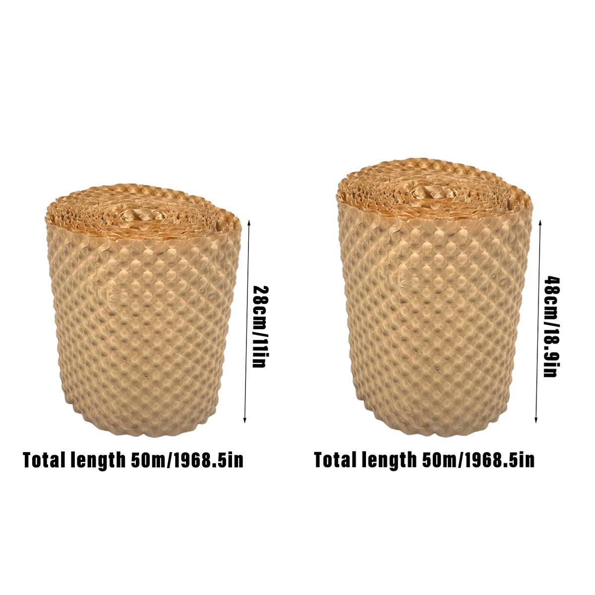 Cowhide Pressure Bubble Paper Roll Shock Absorbing Biodegradable Cushioning Wrap - 28x50m V528-PAPER-BUBBLE-28-50-377979