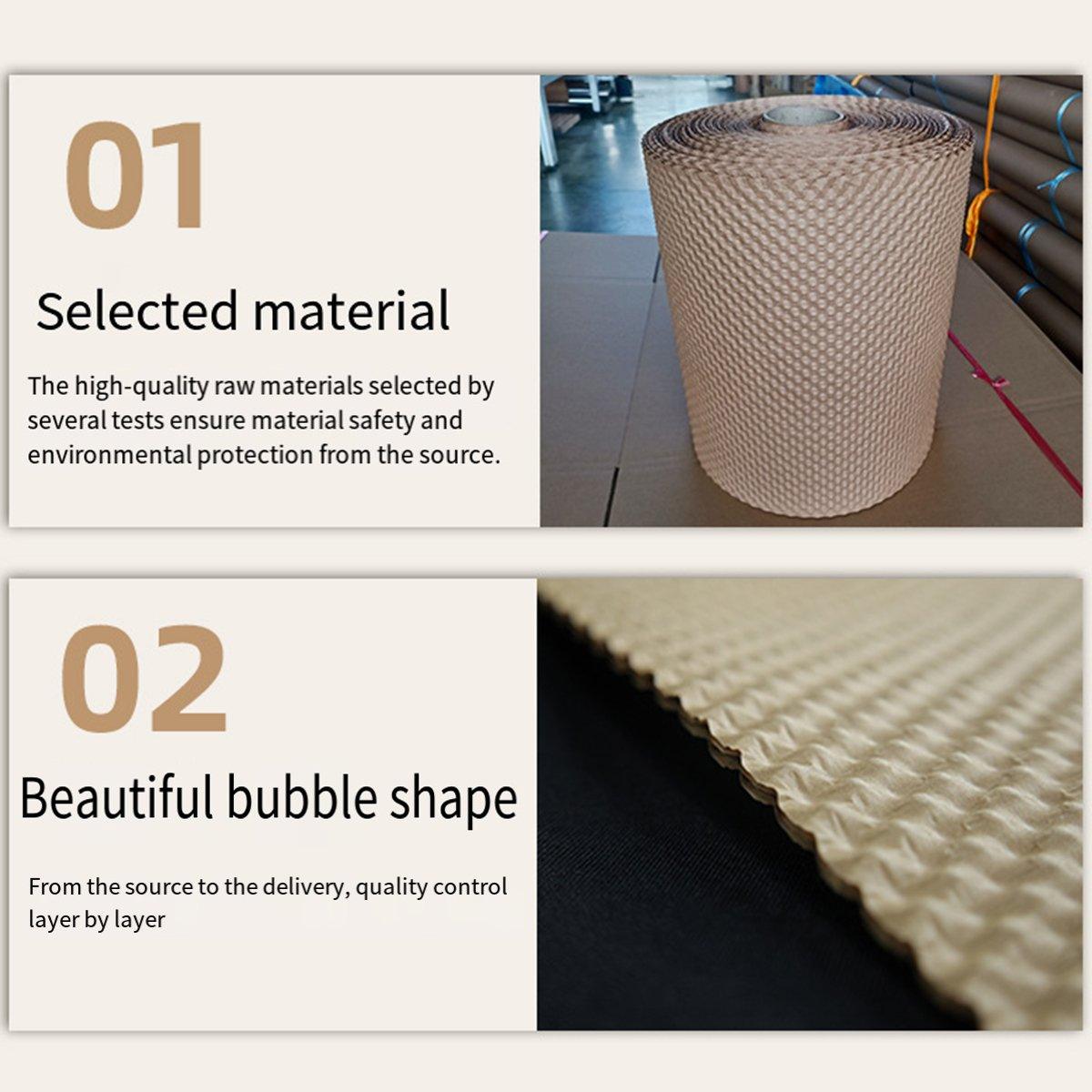 Cowhide Pressure Bubble Paper Roll Shock Absorbing Biodegradable Cushioning Wrap - 28x50m V528-PAPER-BUBBLE-28-50-377979