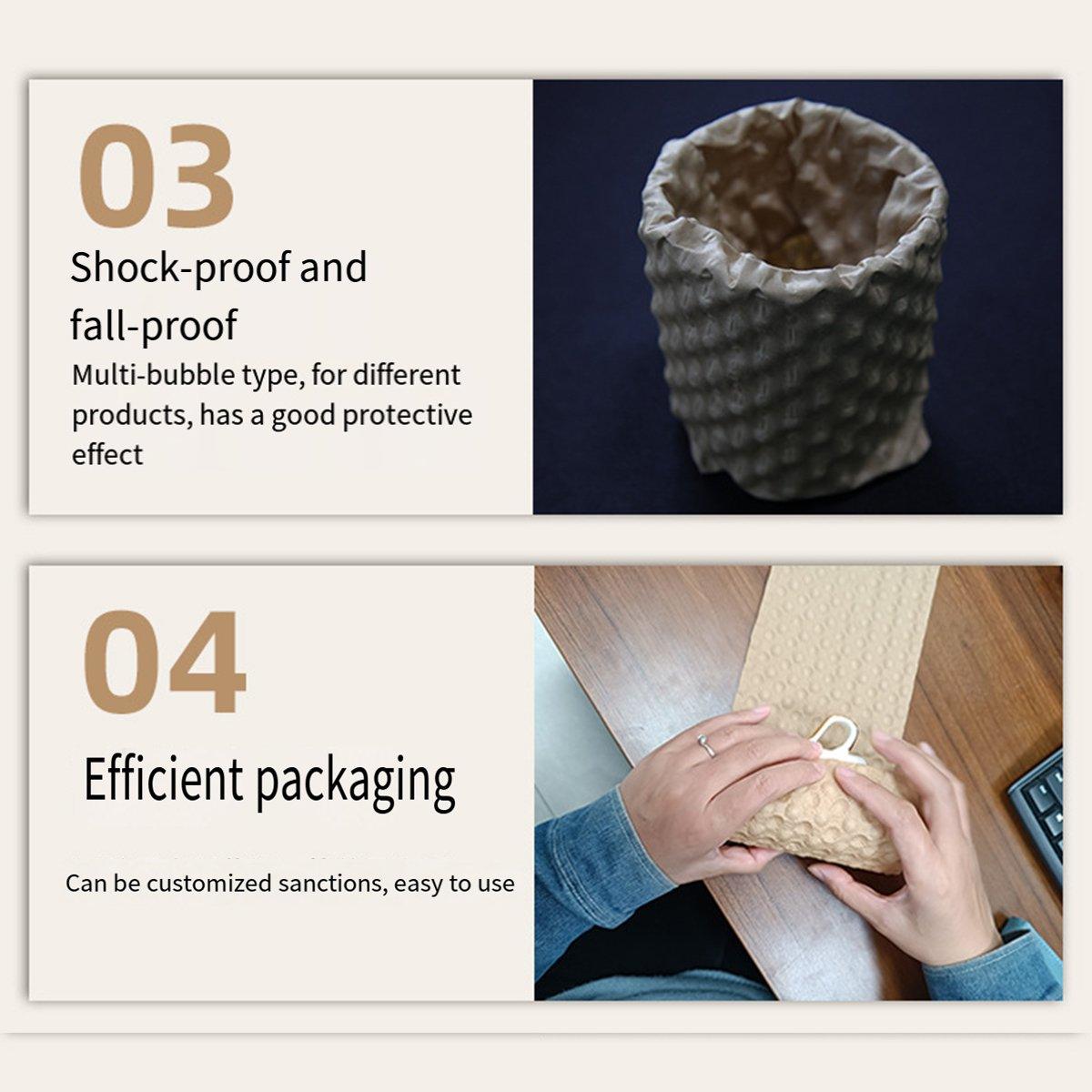 Cowhide Pressure Bubble Paper Roll Shock Absorbing Biodegradable Cushioning Wrap - 28x50m V528-PAPER-BUBBLE-28-50-377979