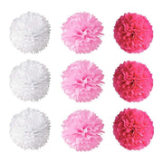 18PCS Pink Spiral Hanging Paper Flower Balls Birthday Party Decoration V528-PAPER-FLOWER-SET-PINK-652354
