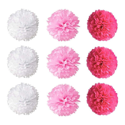 18PCS Pink Spiral Hanging Paper Flower Balls Birthday Party Decoration V528-PAPER-FLOWER-SET-PINK-652354