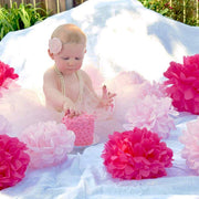 18PCS Pink Spiral Hanging Paper Flower Balls Birthday Party Decoration V528-PAPER-FLOWER-SET-PINK-652354