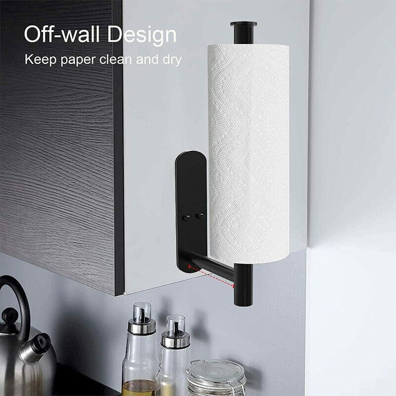 Kitchen Hanger Paper Roll Cabinet Towel Holder Organizer Rack Shelf Wall Adhesive - Silver V528-PAPERTOWELHOLDER-SILVER-48344