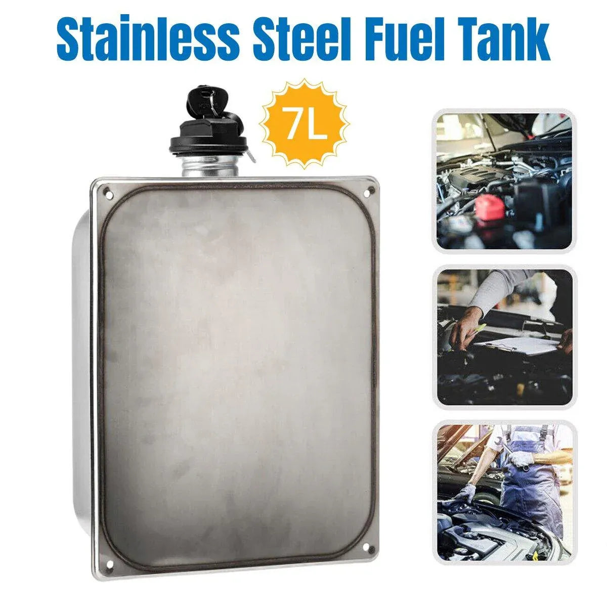 7L Stainless Steel Auxiliary Fuel Tank for Diesel Air Parking Heater with Lock V528-PARKING-HEATERS-282189