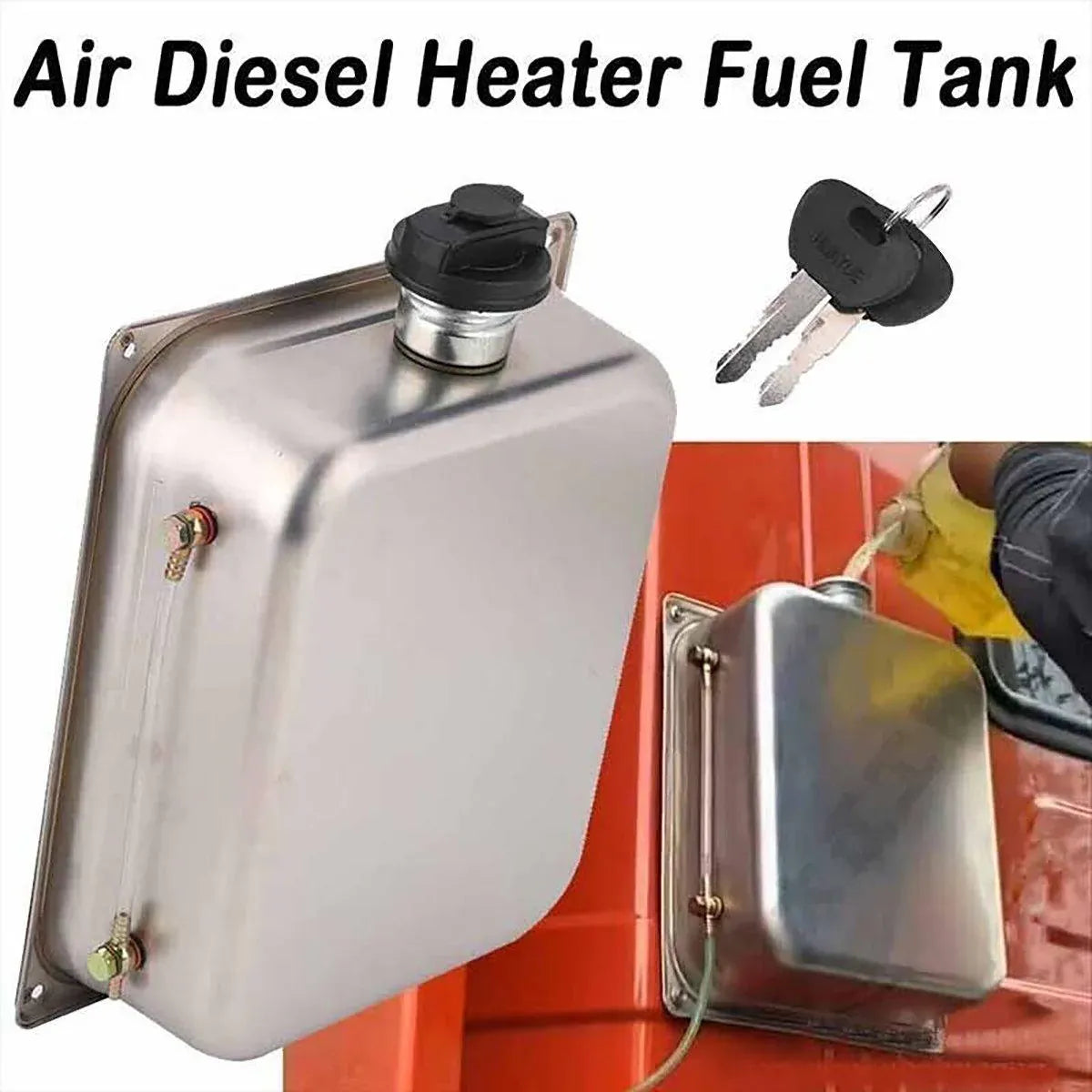 7L Stainless Steel Auxiliary Fuel Tank for Diesel Air Parking Heater with Lock V528-PARKING-HEATERS-282189
