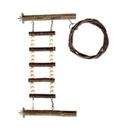 Wooden Parrot Stand Climbing Ladder Swing Toy for Birds Cage Play Accessories - Nut Washer Fixed Type V528-PARROT-STAND-GDK-394833