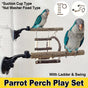 Wooden Parrot Stand Climbing Ladder Swing Toy for Birds Cage Play Accessories - Suction Cup Type V528-PARROT-STAND-XPK-401811