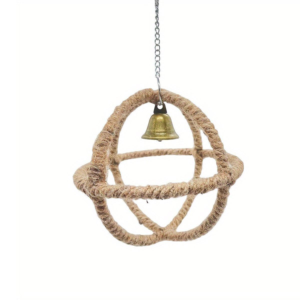 Interactive Parrot Toys Nibbling Balls Hoop Swing Bird Chew Play Activity V528-PARROT-TOY-17CM-931815