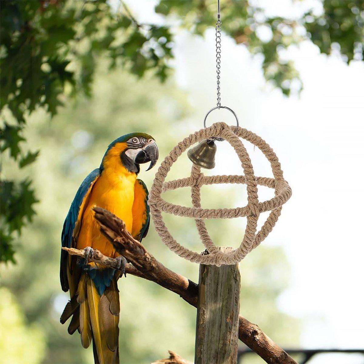 Interactive Parrot Toys Nibbling Balls Hoop Swing Bird Chew Play Activity V528-PARROT-TOY-17CM-931815