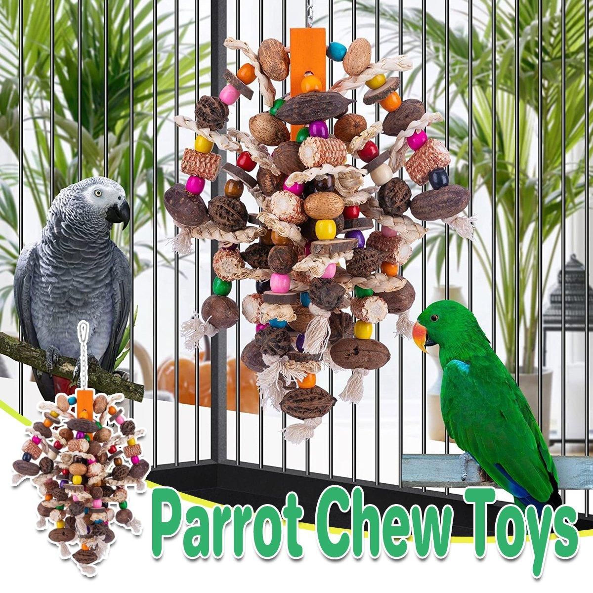 Colourful Parrot Toy Chew Corn Cob Fun Toy for Birds Safe Natural Playtime V528-PARROT-TOY-405332