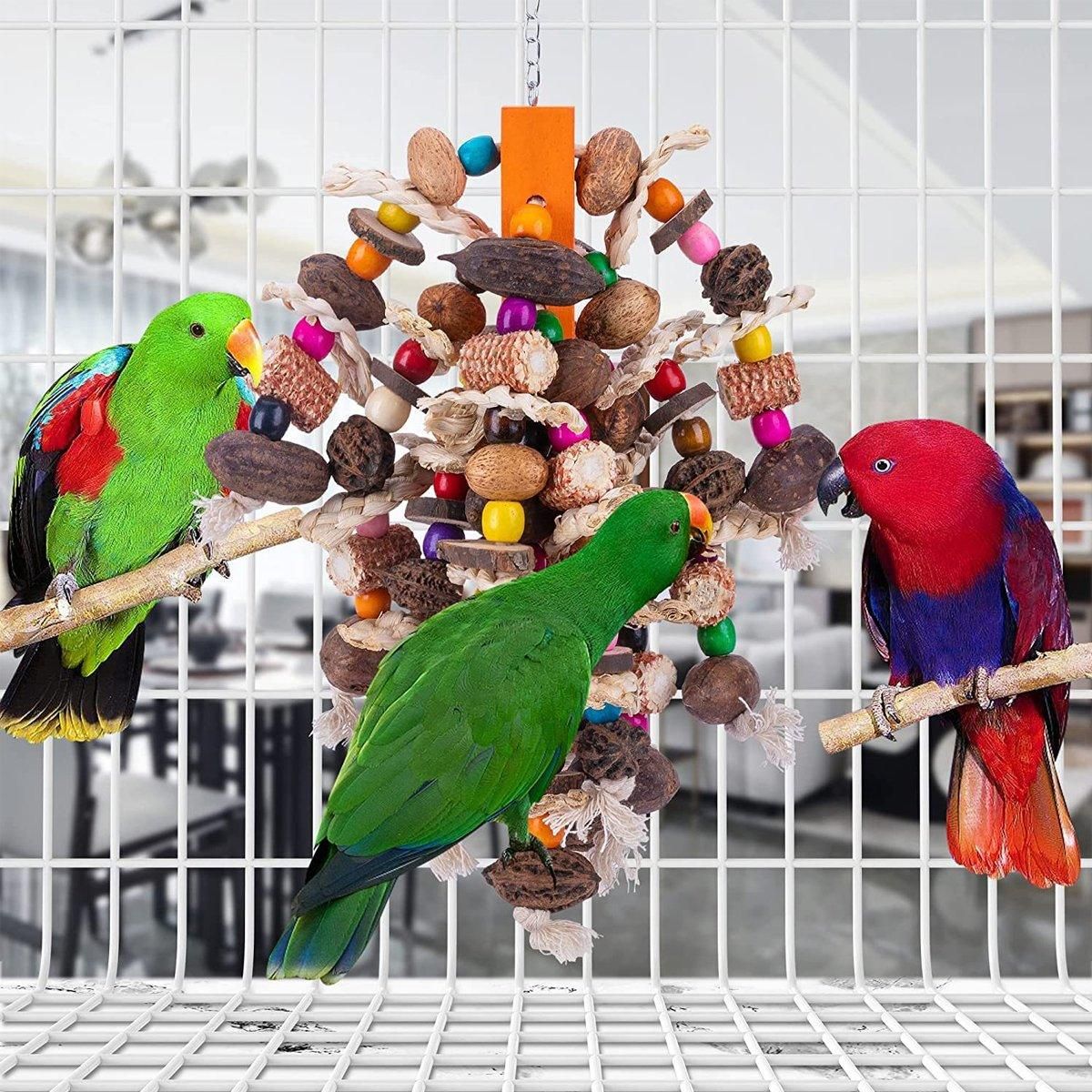 Colourful Parrot Toy Chew Corn Cob Fun Toy for Birds Safe Natural Playtime V528-PARROT-TOY-405332