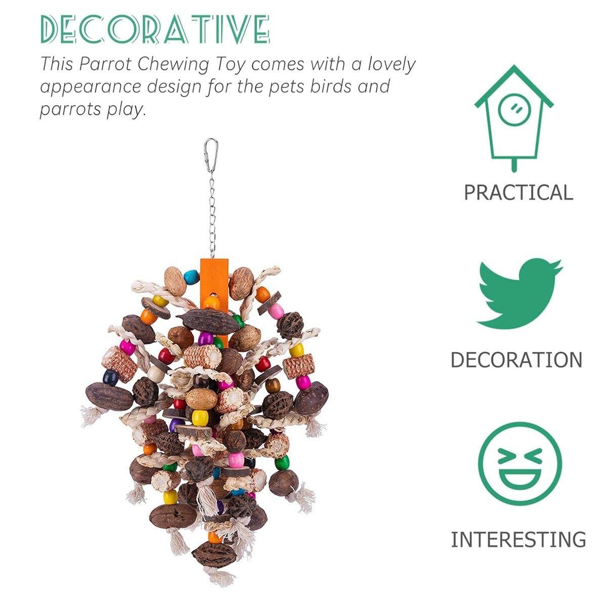 Colourful Parrot Toy Chew Corn Cob Fun Toy for Birds Safe Natural Playtime V528-PARROT-TOY-405332