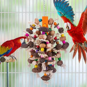 Colourful Parrot Toy Chew Corn Cob Fun Toy for Birds Safe Natural Playtime V528-PARROT-TOY-405332