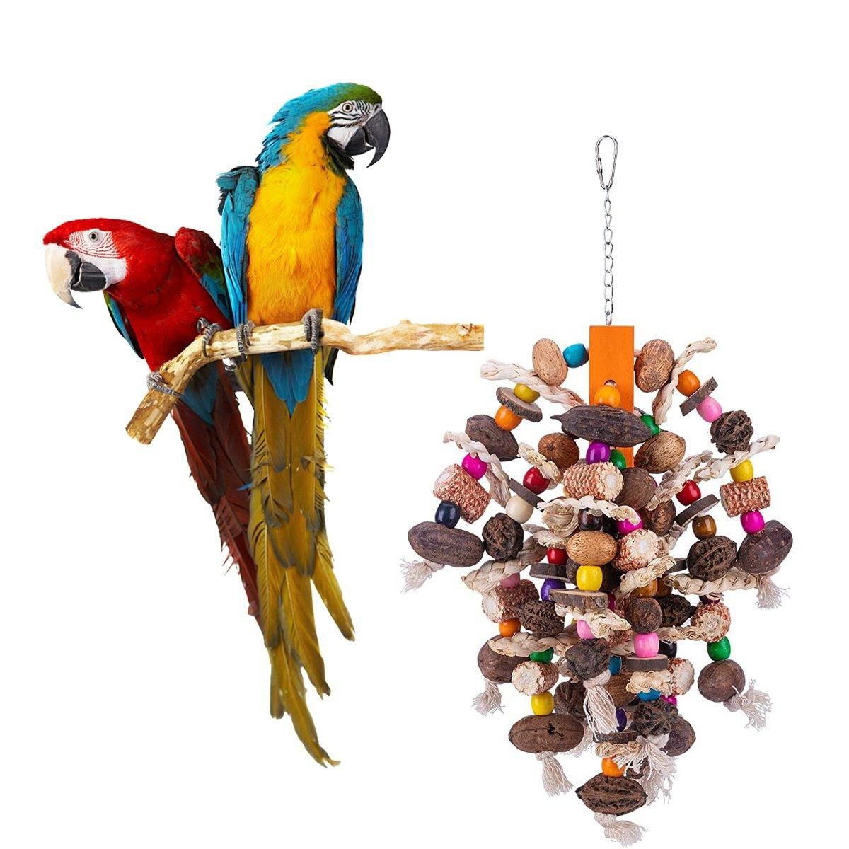 Colourful Parrot Toy Chew Corn Cob Fun Toy for Birds Safe Natural Playtime V528-PARROT-TOY-405332