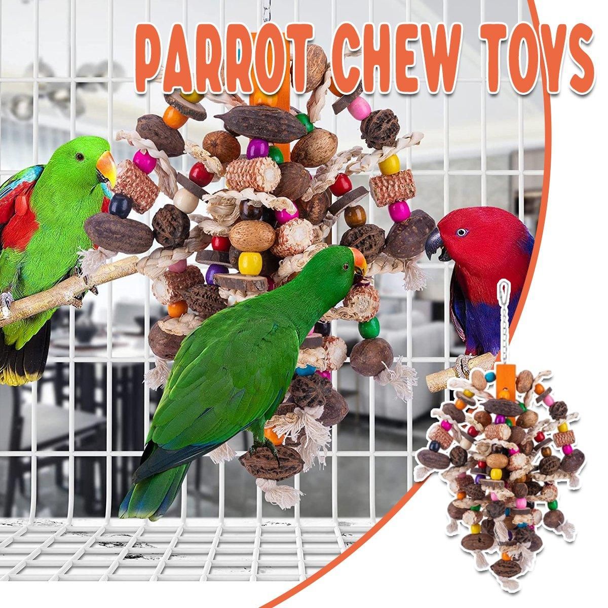 Colourful Parrot Toy Chew Corn Cob Fun Toy for Birds Safe Natural Playtime V528-PARROT-TOY-405332