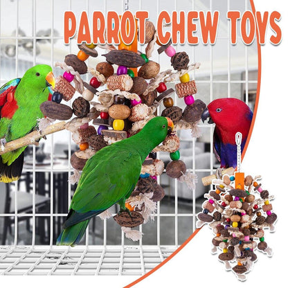 Colourful Parrot Toy Chew Corn Cob Fun Toy for Birds Safe Natural Playtime V528-PARROT-TOY-405332