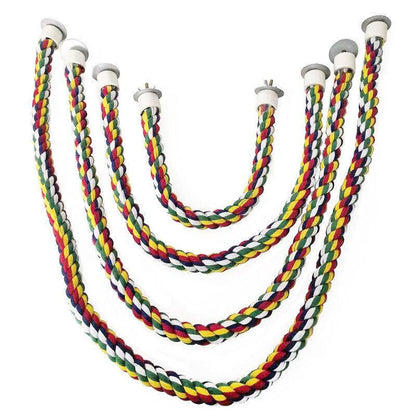 Parrot Rope Perch Colourful Bird Cage Toy Cotton Bungee Swing for Pet Birds - 105CM V528-PARROTROPE-105CM-87554