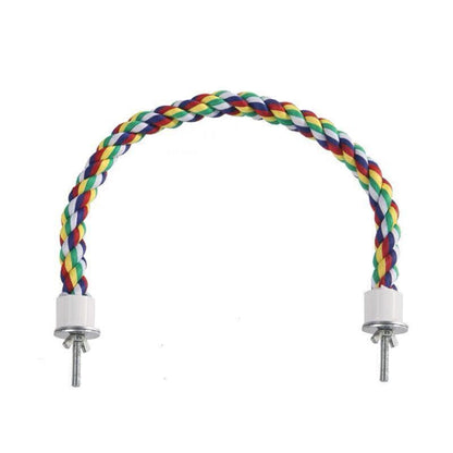 Parrot Rope Perch Colourful Bird Cage Toy Cotton Bungee Swing for Pet Birds - 105CM V528-PARROTROPE-105CM-87554