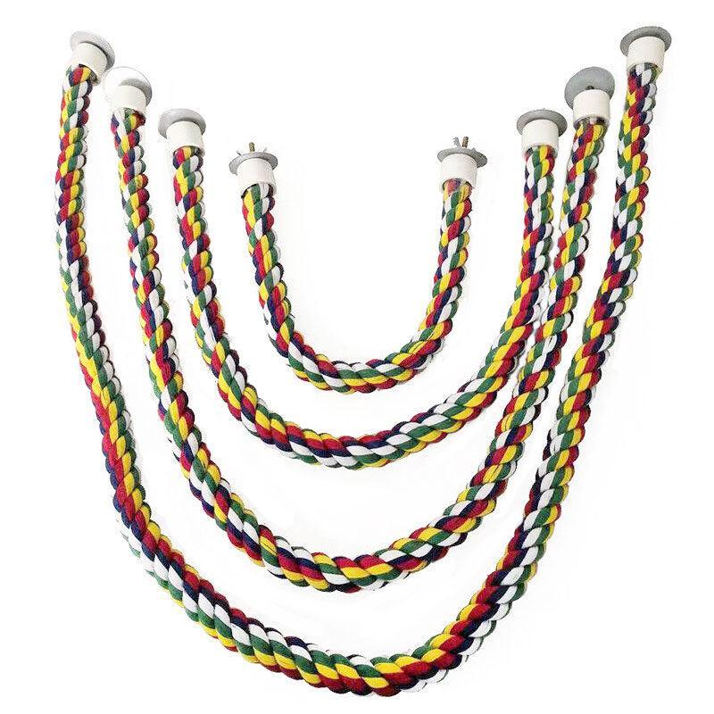 Parrot Rope Perch Colourful Bird Cage Toy Cotton Bungee Swing for Pet Birds - 60CM V528-PARROTROPE-60CM-51644