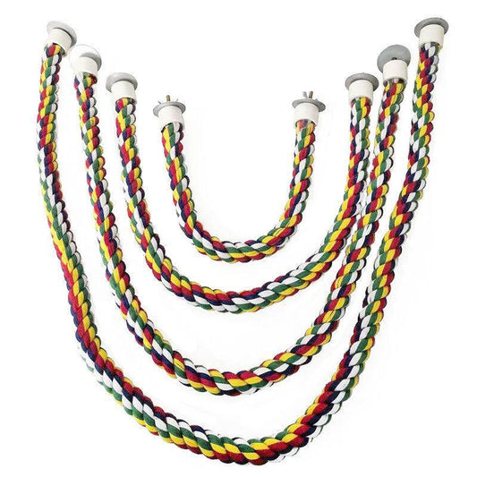 Parrot Rope Perch Colourful Bird Cage Toy Cotton Bungee Swing for Pet Birds - 60CM V528-PARROTROPE-60CM-51644