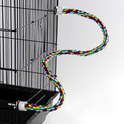 Parrot Rope Perch Colourful Bird Cage Toy Cotton Bungee Swing for Pet Birds - 60CM V528-PARROTROPE-60CM-51644