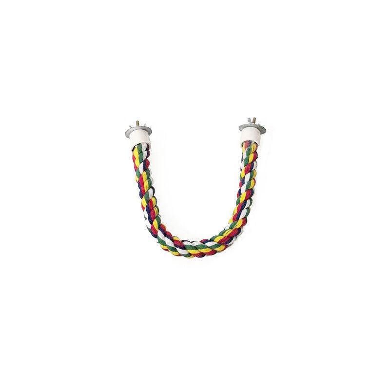 Parrot Rope Perch Colourful Bird Cage Toy Cotton Bungee Swing for Pet Birds - 60CM