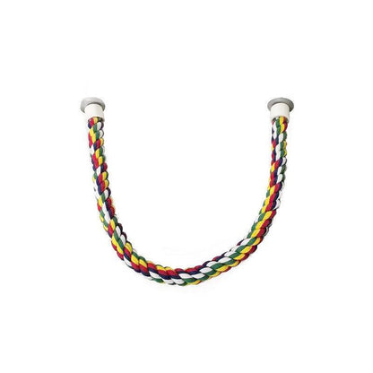 Parrot Rope Perch Colourful Bird Cage Toy Cotton Bungee Swing for Pet Birds - 80CM V528-PARROTROPE-80CM-44373