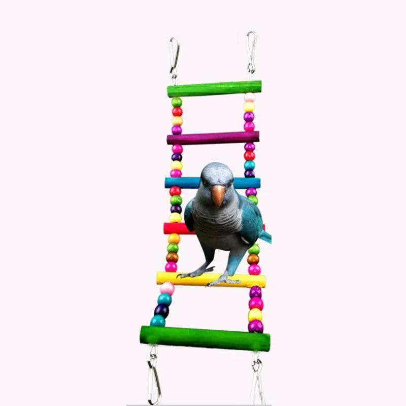 10pcs Parrot Toys Set Swing Ladder Chew Bell Toys for Cockatiels Budgies Cages V528-PARROTTOYS-10PCS-782146