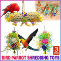 3PCS Bird Parrot Shredding Toys Chewing Foraging Hanging Cage Shredder Bell Toys V528-PARROTTOYS-3PCS-991988