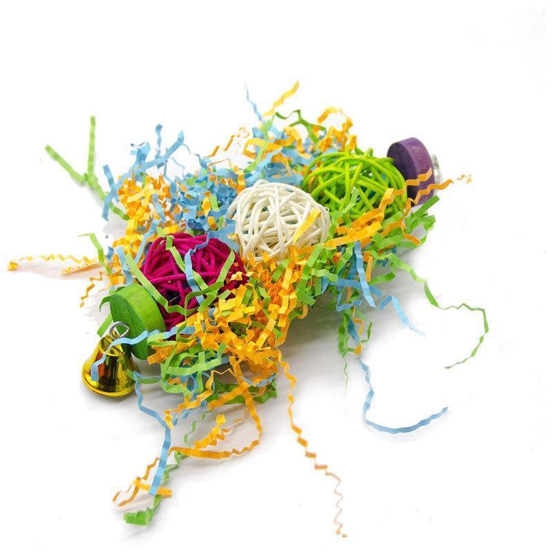 3PCS Bird Parrot Shredding Toys Chewing Foraging Hanging Cage Shredder Bell Toys V528-PARROTTOYS-3PCS-991988