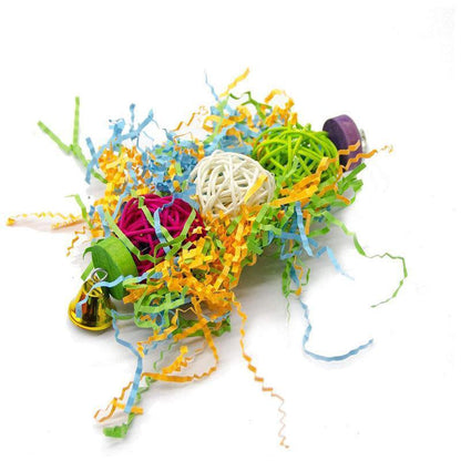 3PCS Bird Parrot Shredding Toys Chewing Foraging Hanging Cage Shredder Bell Toys V528-PARROTTOYS-3PCS-991988