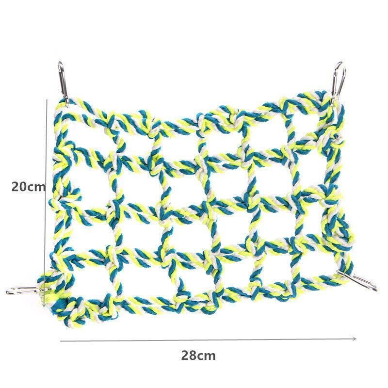 Hanging Climbing Net for Birds and Small Pets Cotton or Hemp Rope Cage Hammock - Cotton Rope V528-PARROTTOYS-COTTONROPE-99960