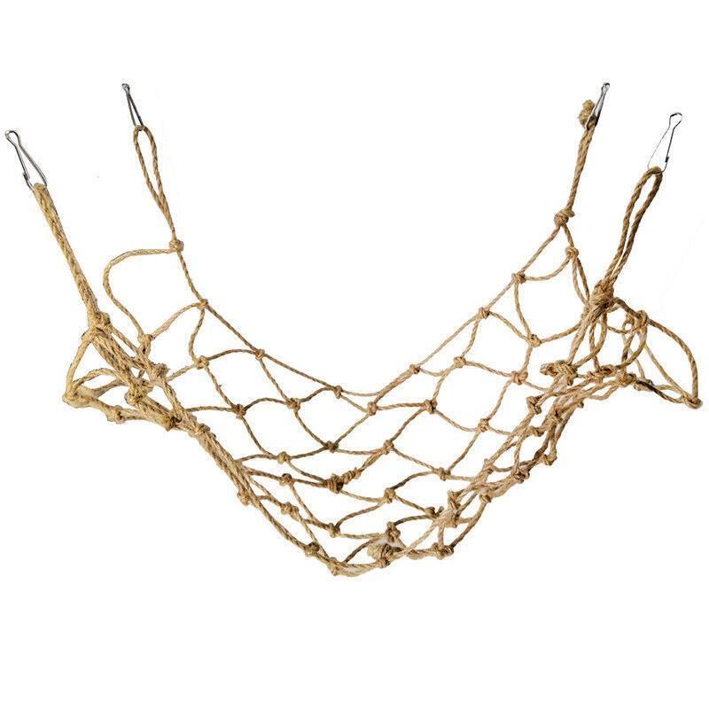 Hanging Climbing Net for Birds and Small Pets Cotton or Hemp Rope Cage Hammock - Hemp Rope V528-PARROTTOYS-HEMPROPE-58437