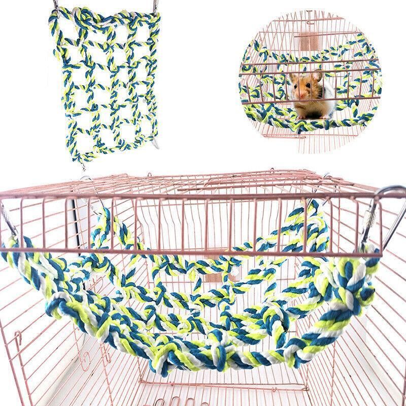 Hanging Climbing Net for Birds and Small Pets Cotton or Hemp Rope Cage Hammock - Hemp Rope V528-PARROTTOYS-HEMPROPE-58437
