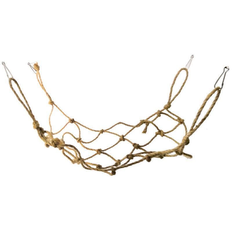 Hanging Climbing Net for Birds and Small Pets Cotton or Hemp Rope Cage Hammock - Hemp Rope V528-PARROTTOYS-HEMPROPE-58437