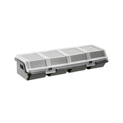 Plastic Screw Parts Storage Box Small Hardware Organizer Case with Four Grids V528-PARTS-BOX-GREY-139756