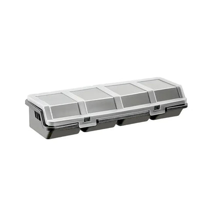 Plastic Screw Parts Storage Box Small Hardware Organizer Case with Four Grids V528-PARTS-BOX-GREY-139756