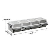 Plastic Screw Parts Storage Box Small Hardware Organizer Case with Four Grids V528-PARTS-BOX-GREY-139756