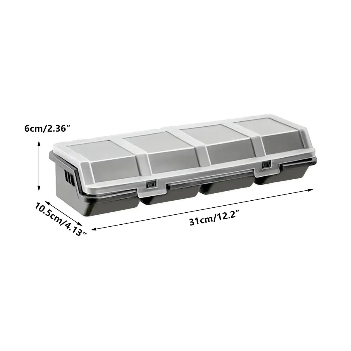 Plastic Screw Parts Storage Box Small Hardware Organizer Case with Four Grids V528-PARTS-BOX-GREY-139756