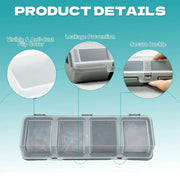 Plastic Screw Parts Storage Box Small Hardware Organizer Case with Four Grids V528-PARTS-BOX-GREY-139756