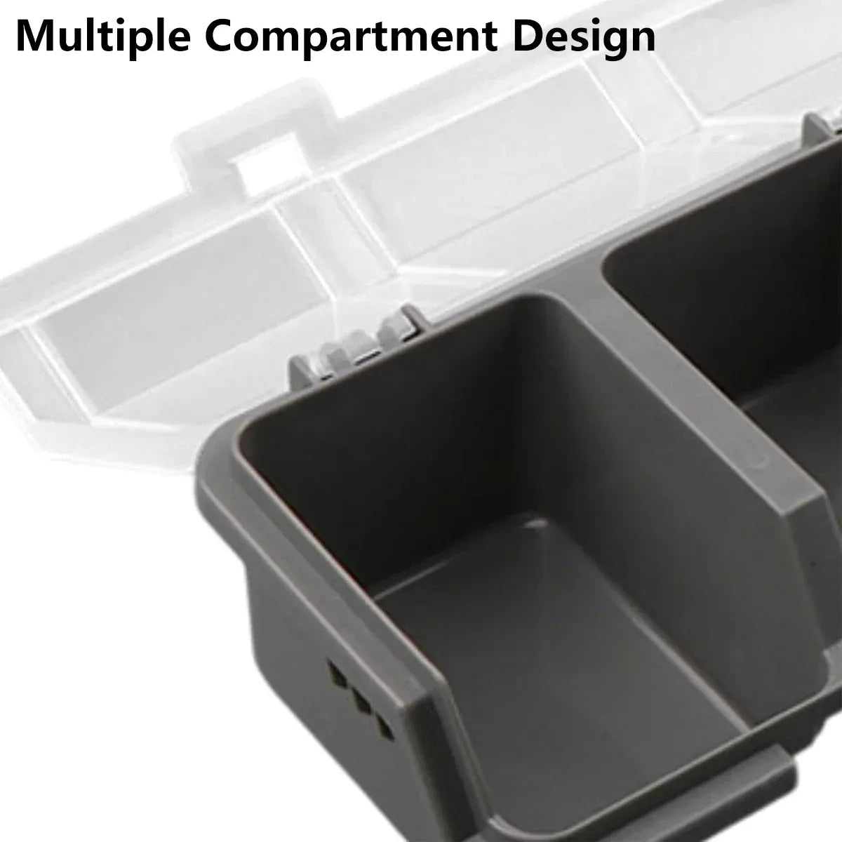 Plastic Screw Parts Storage Box Small Hardware Organizer Case with Four Grids V528-PARTS-BOX-GREY-139756