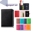 RFID Passport Holder Slim Leather Travel Wallet ID Card Cover Case for Men Women - Rose Red V528-PASSPORTHOLDER-ROSERED-800505