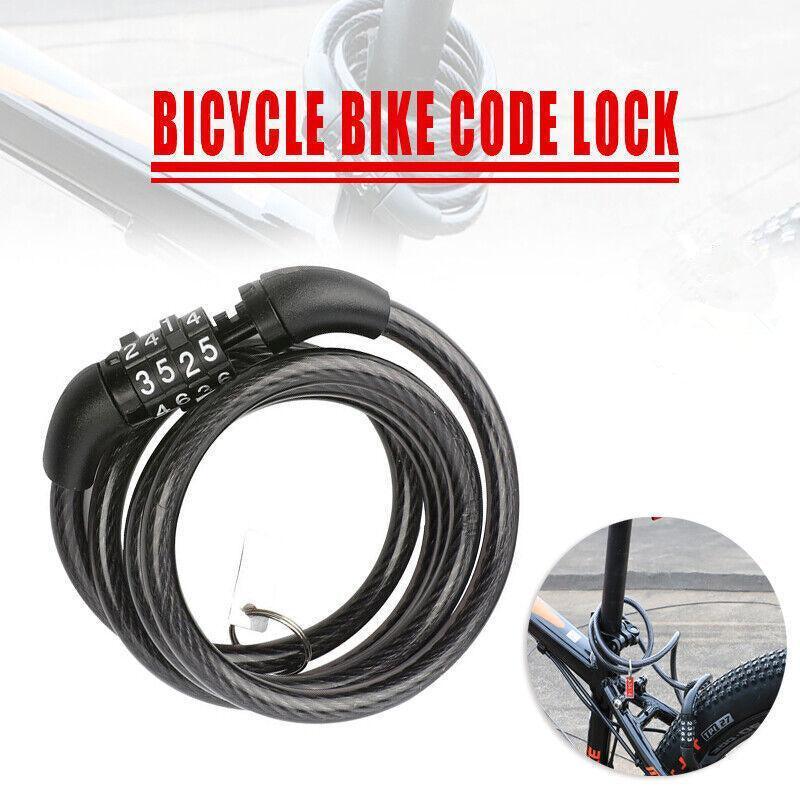 Bicycle Bike Code Lock Locker 4 Digits Password Code Steel Cable Secure Tough V528-PASSWORD-98482