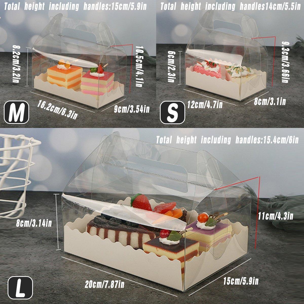 25pcs Transparent Portable Baking Box for Lasagna Mousse Cake Western Point Food - S(Flat Tray) V528-PASTRY-BOX-25PCS-S-611191