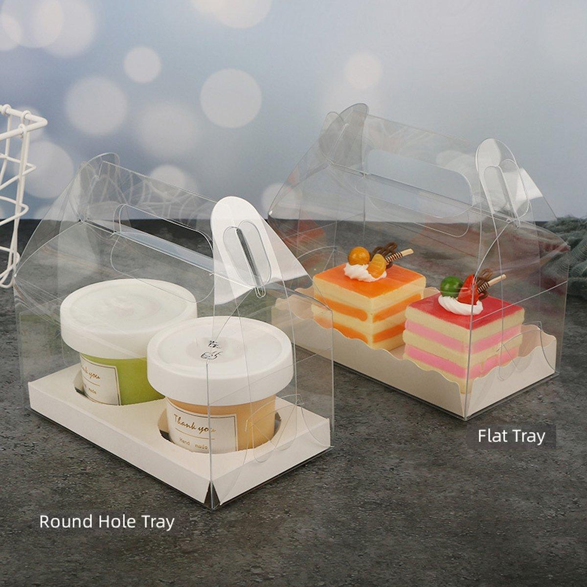 25pcs Transparent Portable Baking Box for Lasagna Mousse Cake Western Point Food - S(Flat Tray) V528-PASTRY-BOX-25PCS-S-611191