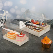 25pcs Transparent Portable Baking Box for Lasagna Mousse Cake Western Point Food - S(Flat Tray) V528-PASTRY-BOX-25PCS-S-611191
