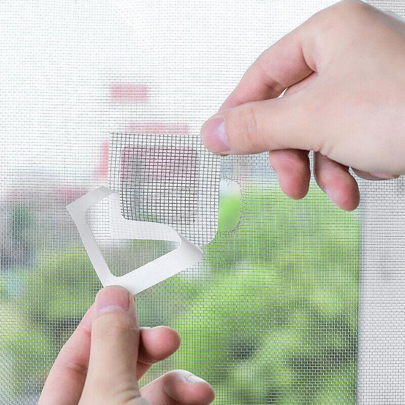 12X Fly Screen Net Repair Tape Patch Adhesive Door Curtain For Mending Holes Set V528-PATCH-12PCS-93153
