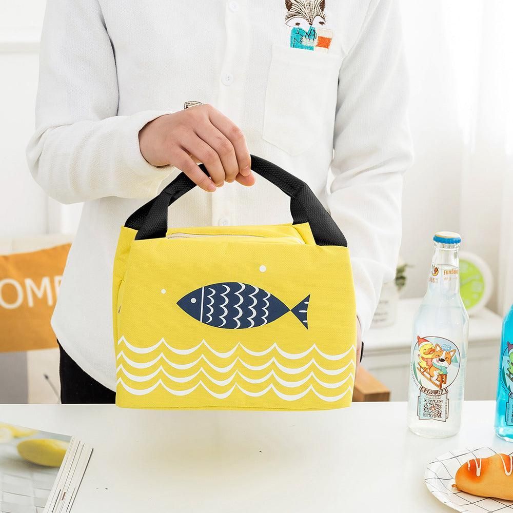 Portable Insulated Thermal Lunch Box Carry Tote Picnic Case Storage Bag 21x17x15cm - C02 (21x17x15cm) V528-PATTERN-C0244417