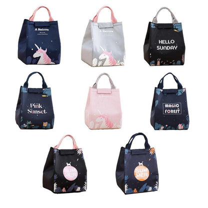 Portable Insulated Thermal Lunch Box Carry Tote Picnic Case Storage Bag 18x24x15cm - E02 (18x24x15cm) V528-PATTERN-E0265394
