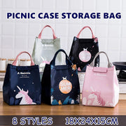 Portable Insulated Thermal Lunch Box Carry Tote Picnic Case Storage Bag 18x24x15cm - E04 (18x24x15cm) V528-PATTERN-E0472155